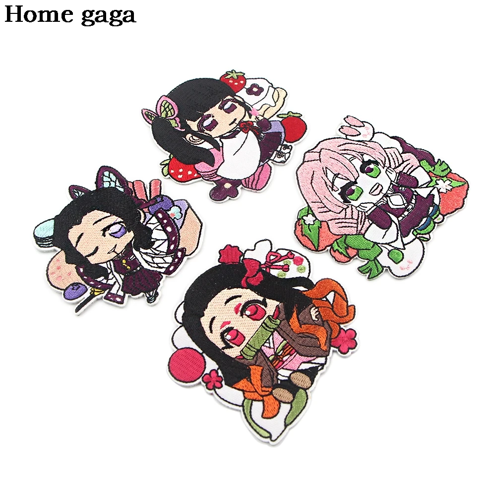 

D3488 Homegaga Ghost Patch Cartoon Anime Badge Patch Embroidery Applique Iron On Patches For Clothes Stickers