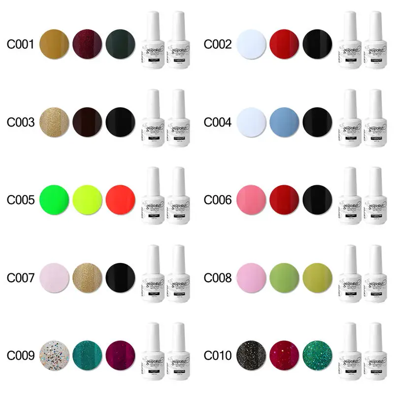 

Elite99 5PCS Gel Polish Set Soak Off UV LED 15ml Base Coat Top Coat Kit Nail Stickers Nail Varnish Primer Nail Art Manicure