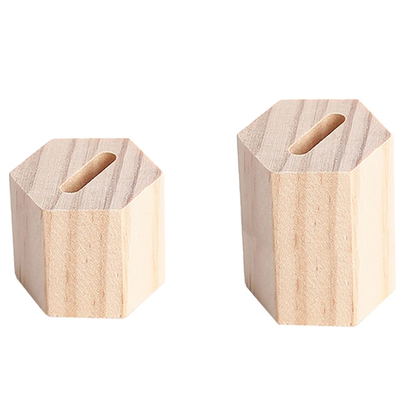 

7 шт Массив дерева кольцо с шестиугольной верхушкой стенд бытовой набор кольцо Дисплей окна кольцо Дисплей ювелирные изделия Дисплей стенд