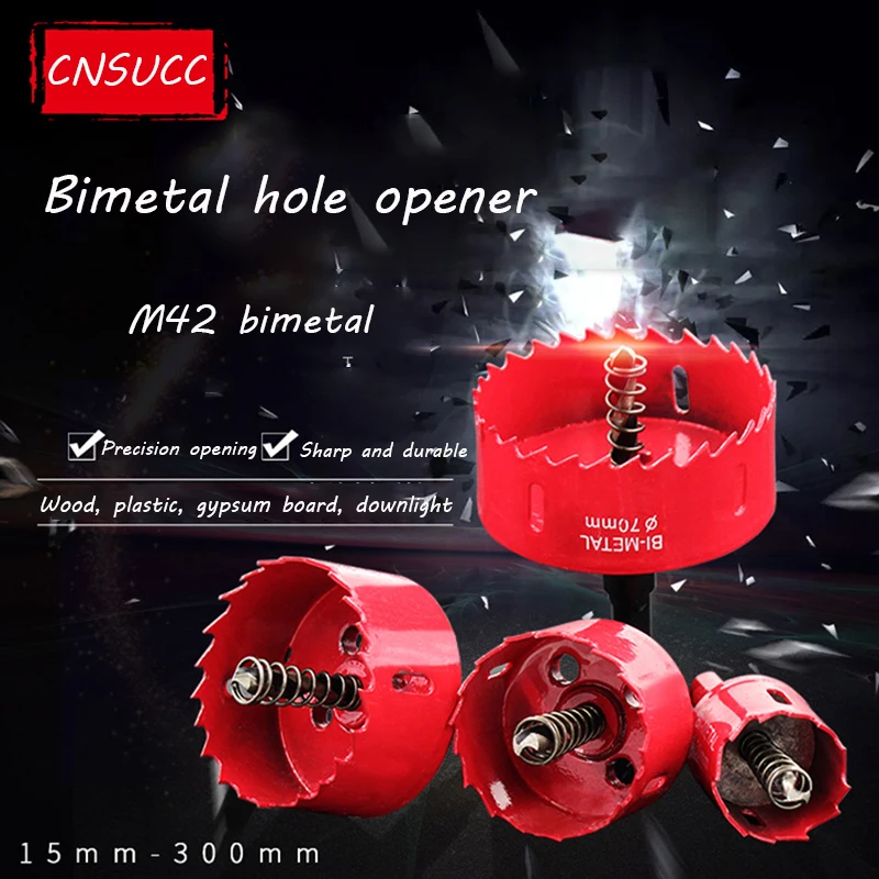 

M42 Bimetal Hole Saw Wood Hole Opener Woodworking Drill Bit 15MM-200MM Drill Bit Tool For Cutting Wood Aluminum Stainless Steel