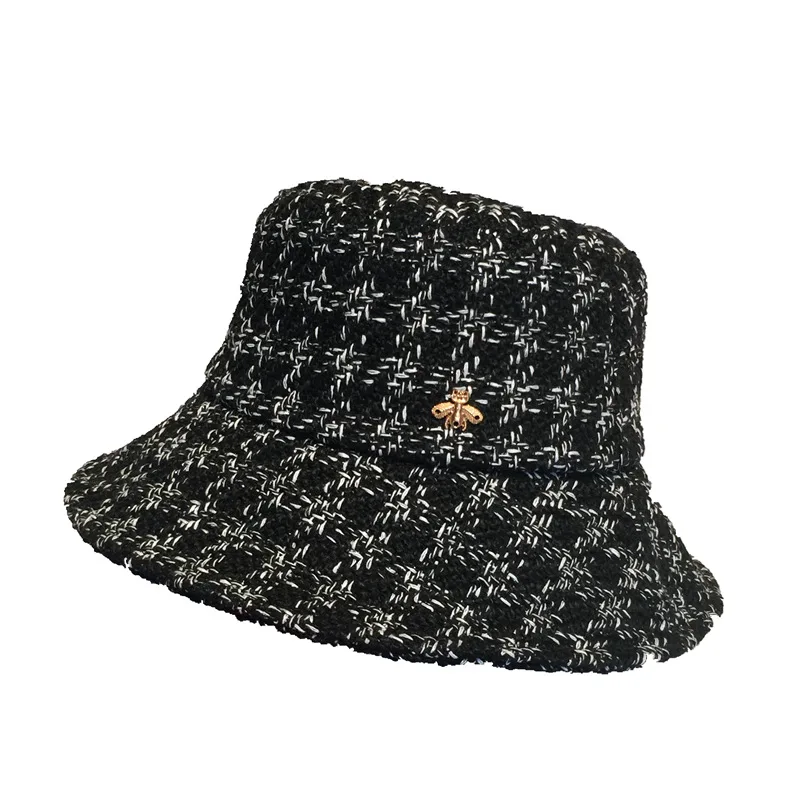 Панама женская хлопковая в клетку дизайнерская шапка от солнца стиле рыбалки