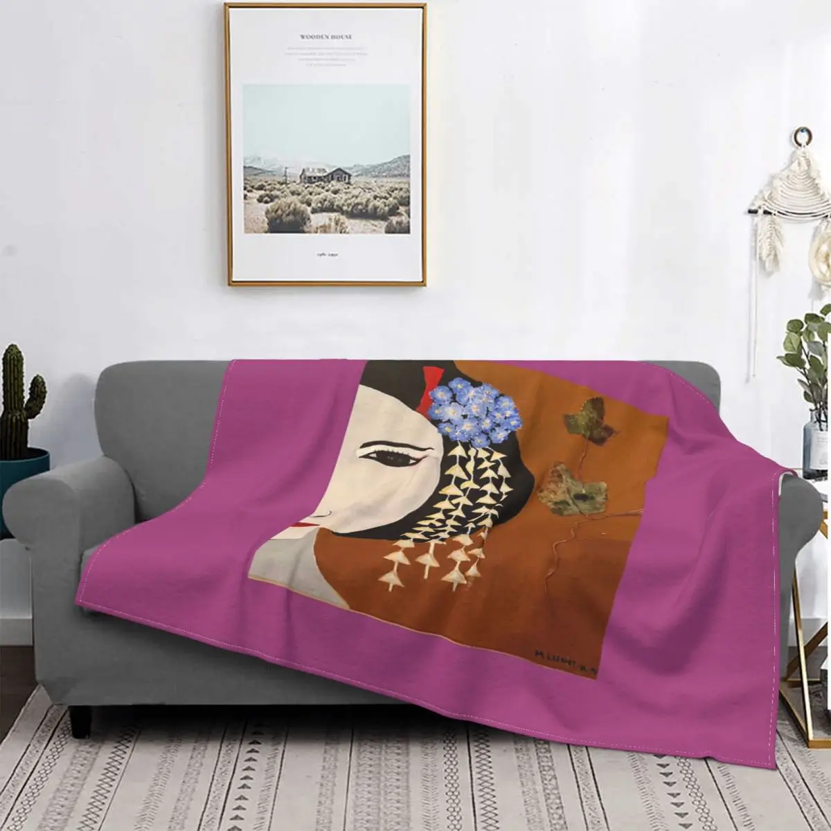 

Geisha-manta a cuadros para cama, toalla de playa, manta de verano, lino y algodón