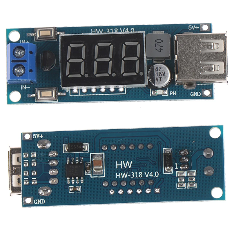 Цельнокроеное платье DC 6 40 5В 2A понижающий светодиодный вольтметр USB Напряжение