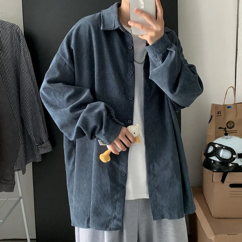

Woman Shirts Solid Color Tops Streetwear Man Oversized Blouse Men's Casual Oversize Shirts 2021 Autumn Winter New