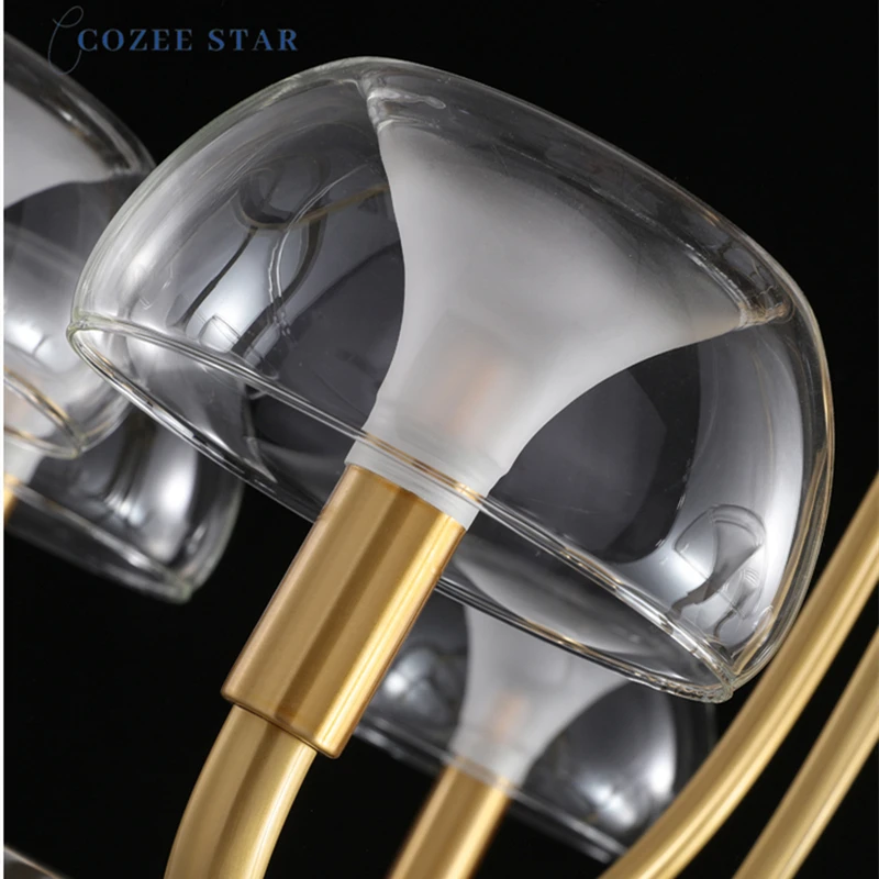 

Modern LED Chandeliers Lighting Nordic Copper Glass Metal Jellyfish Pendant Hanging Lamp Bedroom Living Room Lights Lustre