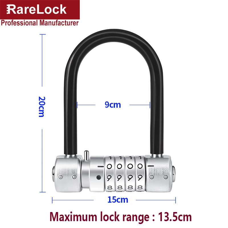 Нержавеющая велосипед мотоцикл Комбинации замок 4 кодовый с паролем для