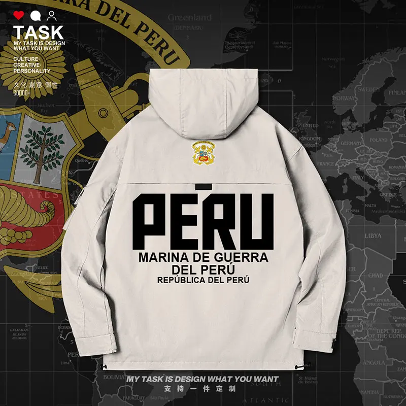 Peru Peruvian PE PER men jacket hooded Navy logo army fan fashion jackets coat clothing trench top new clothes autumn | Мужская одежда