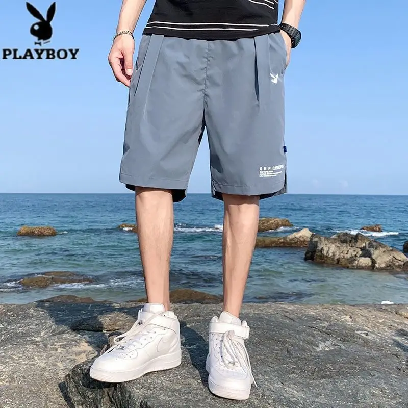 

Playboy shorts men's summer trend loose thin casual Capris sports trend brand versatile beach pants 2021