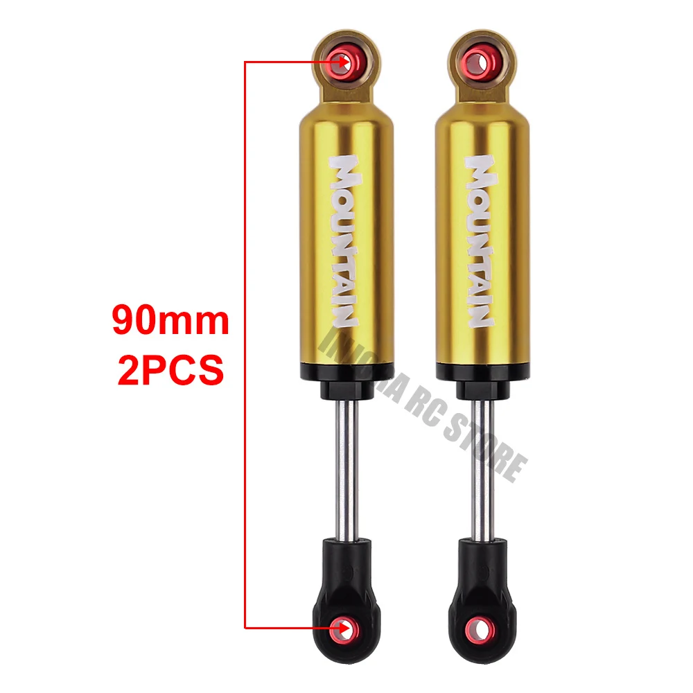 2PCS 90mm Gold 2 шт. металлический амортизатор встроенный Весна 90/100/110/120 мм для 1/10 RC Рок Гусеничный и грузовик осевой SCX10 TRX-4 D90 RC Запчасти - Цвет: 2PCS 90mm Gold