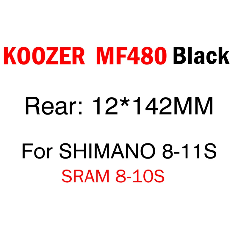 Black 12x142mm rear KOOZER MF480 передняя, Задняя Ступица набор 2/4 подшипники 24T трещотка 32 отверстия быстросъемные через ось горный велосипед ступицы для 8 9 10 11S - Цвет: Black 12x142mm rear