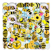 50pcs cartoon cute bee animal stickers diy fridge guitar laptop motorcycle luggage classic joke sticker for kid toy gift
