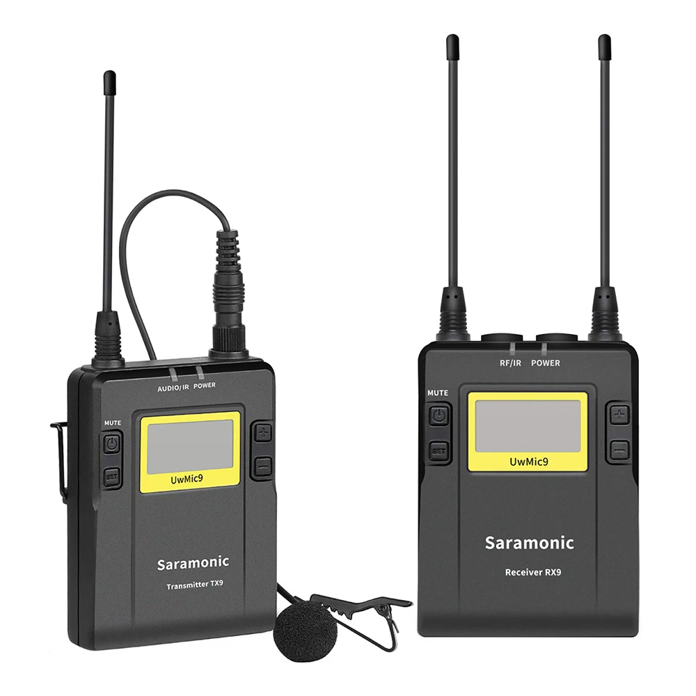 Saramonic UwMic9 вещания UHF Беспроводной петличный микрофон системы Передатчики+ один приемник для DSLR видеокамеры Тур гид - Цвет: RX9TX9