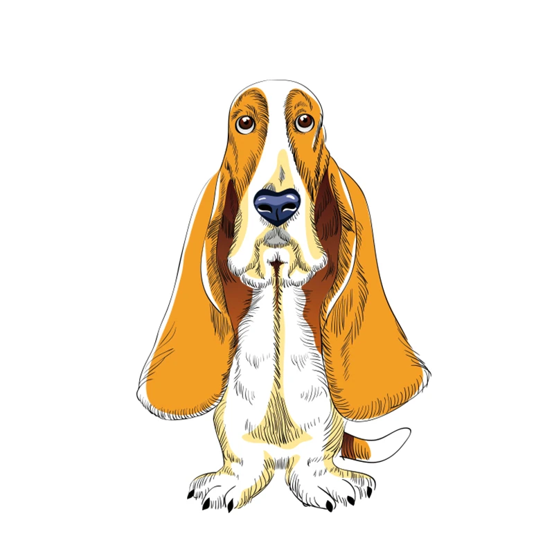 

PLAY COOL Cute Basset Hound Cartoon Pet Dog Animal Car Sticker Decal Funny Window Other Vehicle Car Decorative KK18*6cm