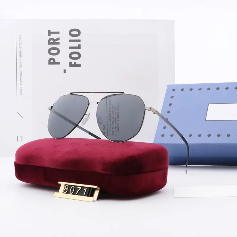 

Original Designer Brand Polarized Sunglasses Men Women Vintage Rimless Goggles Square UV Protection Shades Glass Driving Eyewear