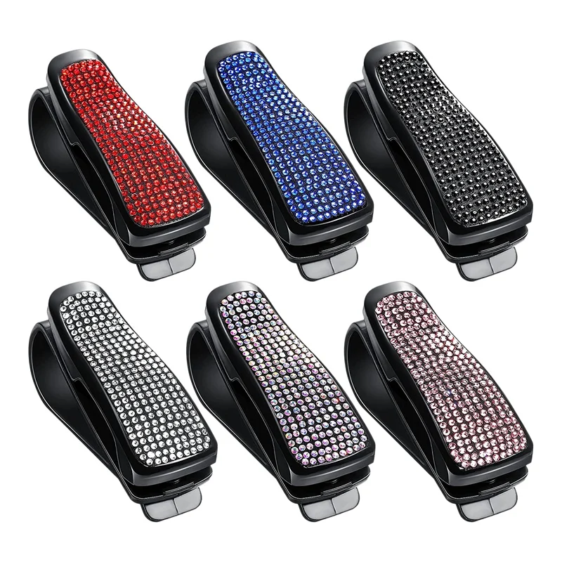 

6 шт., автомобильный держатель для очков, универсальный автомобильный козырек зажим держателя солнечных очков очки вешалка и билет зажимы