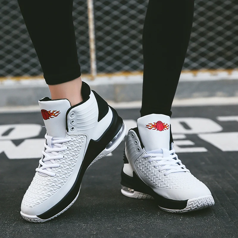 Мужская баскетбольная обувь с высоким берцем кроссовки воздушной подушкой для