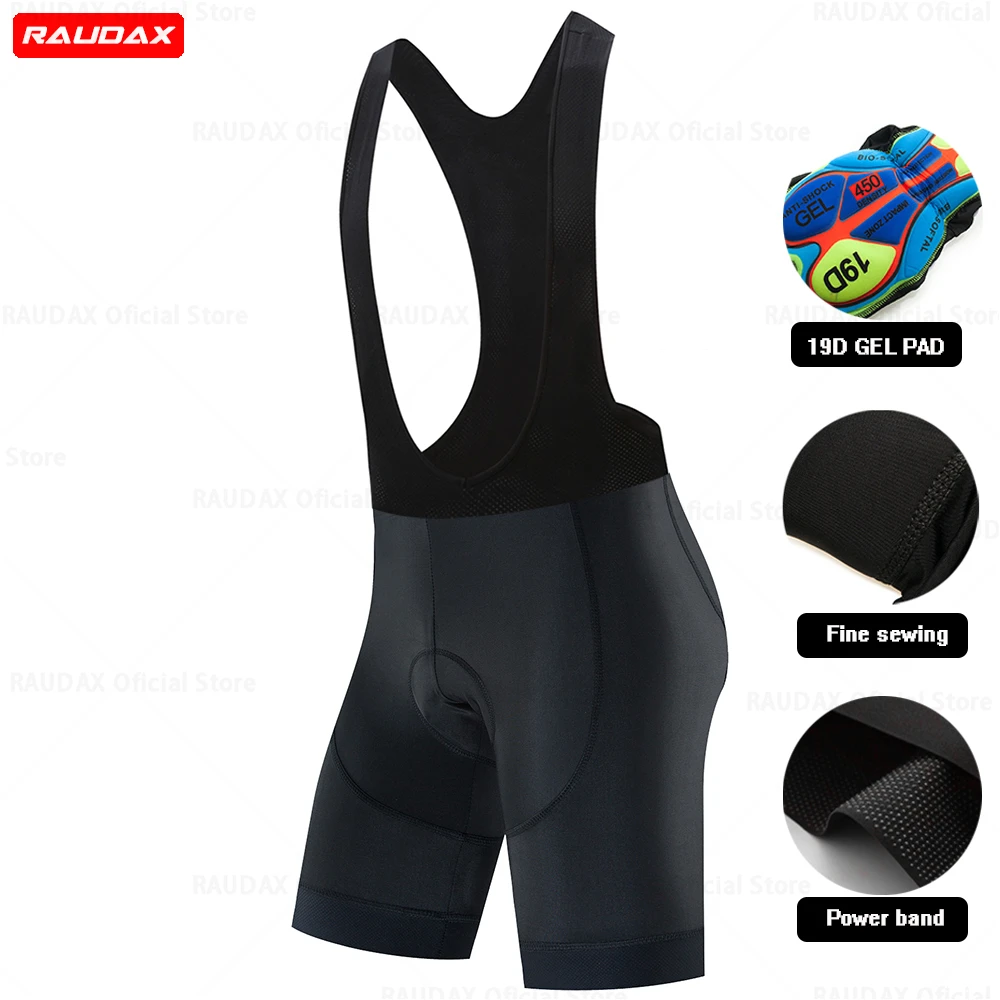 

Raudax 2021 Upgrade Cycling Bib Shorts Downhill Mountain MTB Road Bike Shorts 19D Gel Pad Bicycle Shorts Licra Bermuda Ciclismo