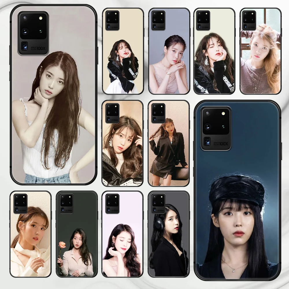 

Lee Ji Eun IU Phone Case Cover Hull For Samsung Galaxy S 7 8 9 10 e 20 FE edge uitra plus Note 9 10 20 black Funda 3D Prime