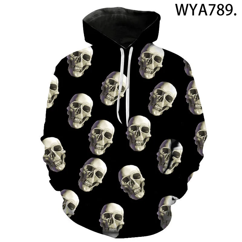 

Oversized Hoodie Skull 3D Printed Autumn And Winter Hooded Sweatshirts Men Long Sleeve Unisex Women Clothes