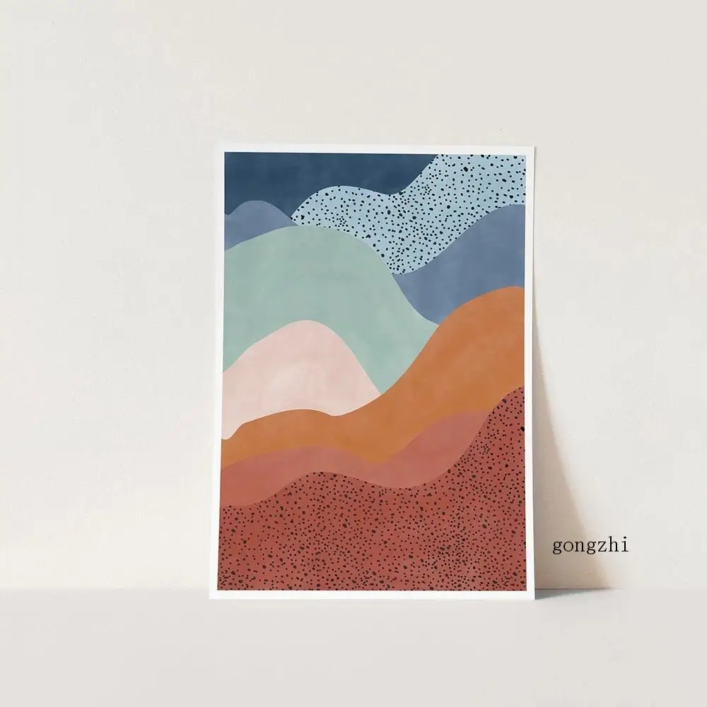 

Boho Abstract Sunset Landscape Nordic Poster Colorful Canvas Painting and Prints Modern Wall Art Pictures for Bedroom Home Decor