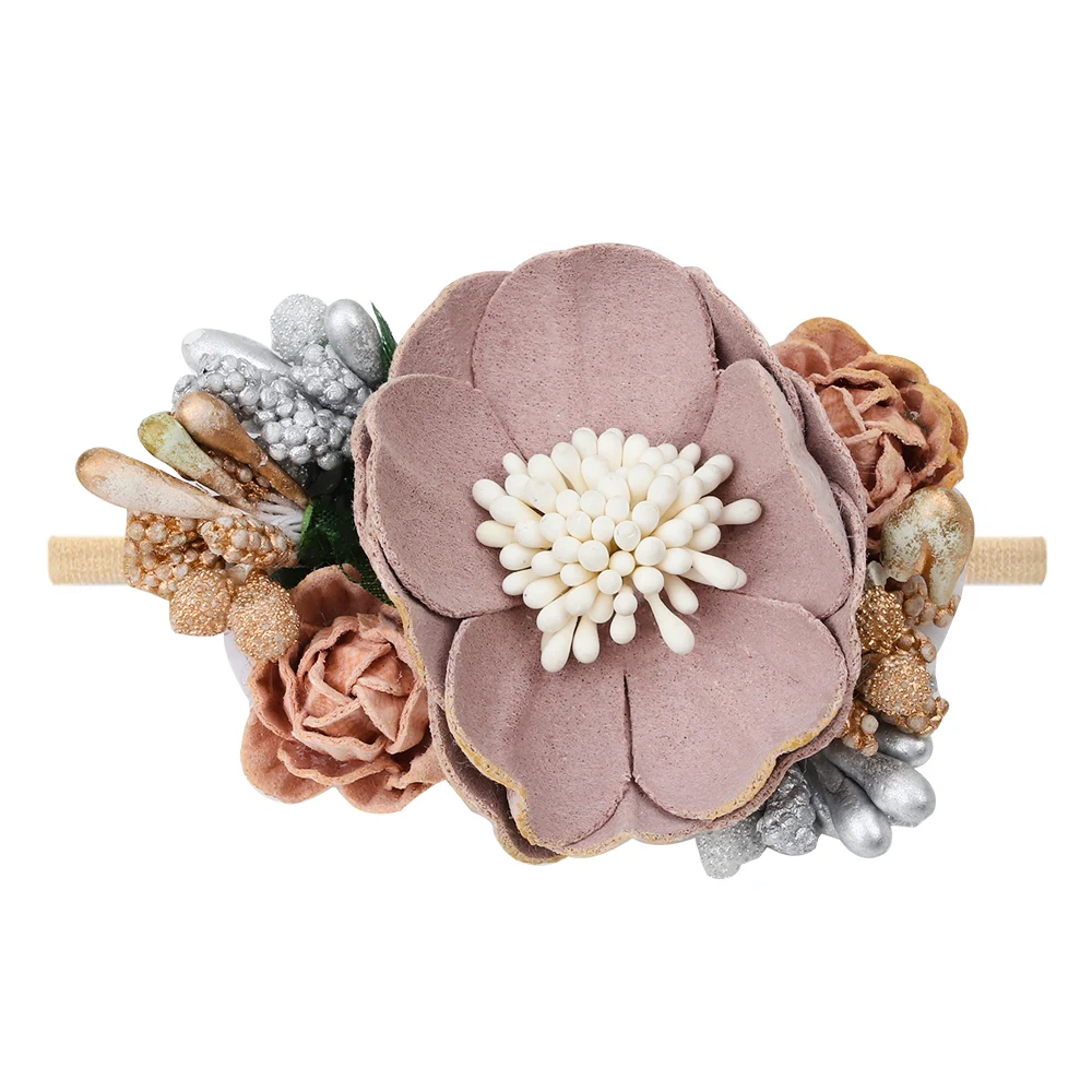 

Fake peony Flower Style Baby Headband Hair Bands Kids Artificial Floral Elastic Head Bands Hair Accessories opaska do wlosow