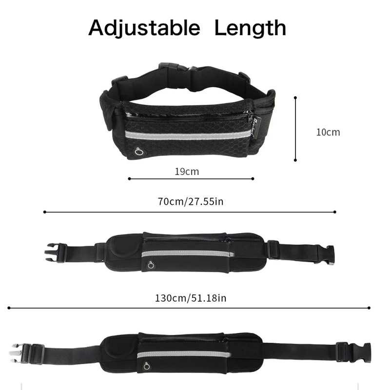 

Queshark Men Women Breathable Portable Ultra Light Reflective Sports Running Waist Bag Cycling Waist Pack For Below 6 inch Phone