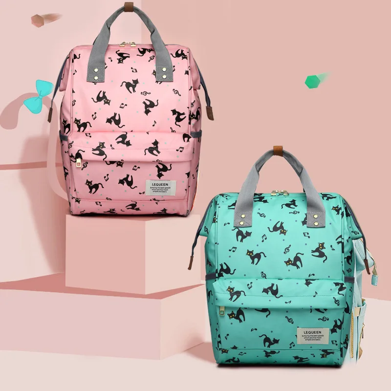 

Lequeen Baby Diaper Bags Fashion Print Newborn Nappy Backpack Large Capacity Mommy Backpack Waterproof Nursing Bag