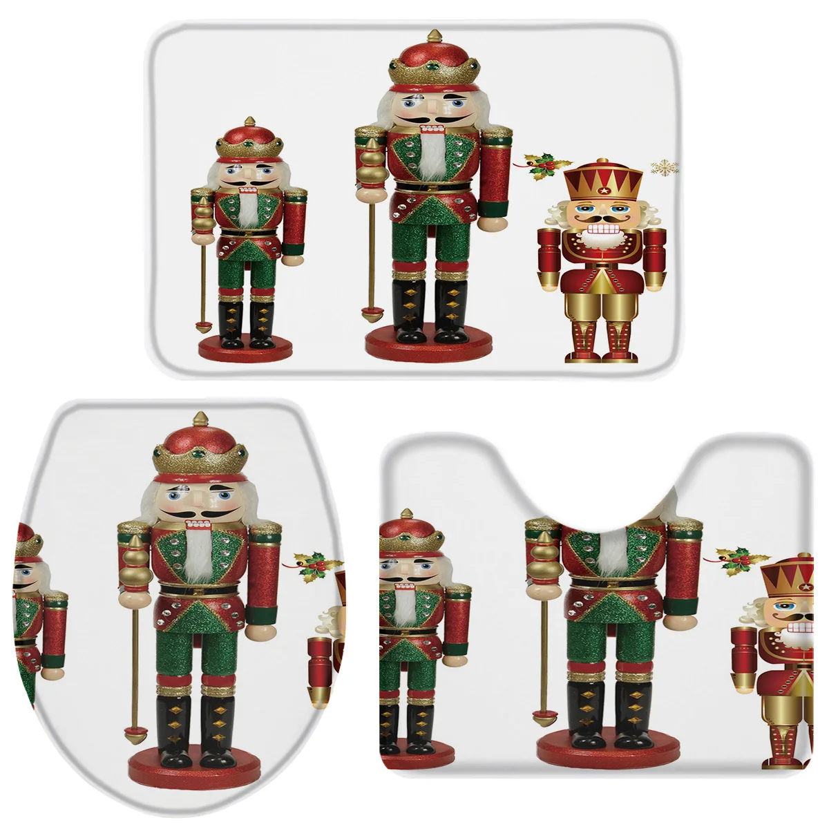 Набор из 3 предметов для ванной набор с изображением солдата щелкунчика коврик