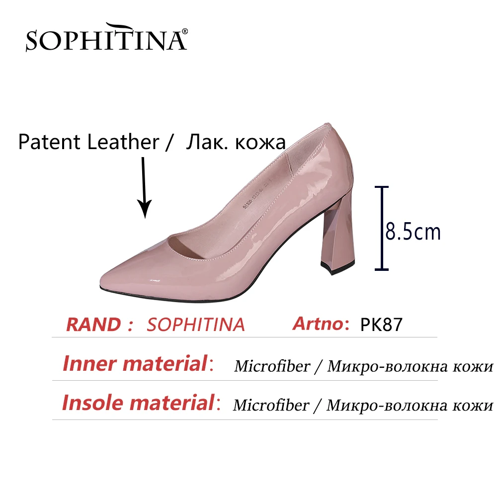 

SOPHITINA Women's Pumps Pointed Toe High Heel Sexy Elegant Patent Leather High Quality 2021 New Spring Office Lady Shoes PK87