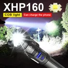 Перезаряжаемый светодиодный фонарик высокой мощности, USB-фонарь XHP160 XHP90, самый мощный яркий Тактический светильник онарь 18650, светодиодный фонарь для кемпинга