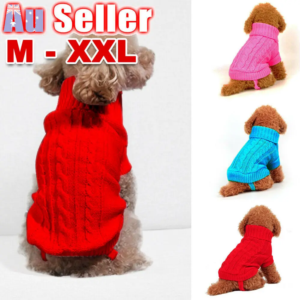 

Warm Cat Puppy Knitted Coat Winter Pet Dog Clothes Knitwear Small Turtleneck