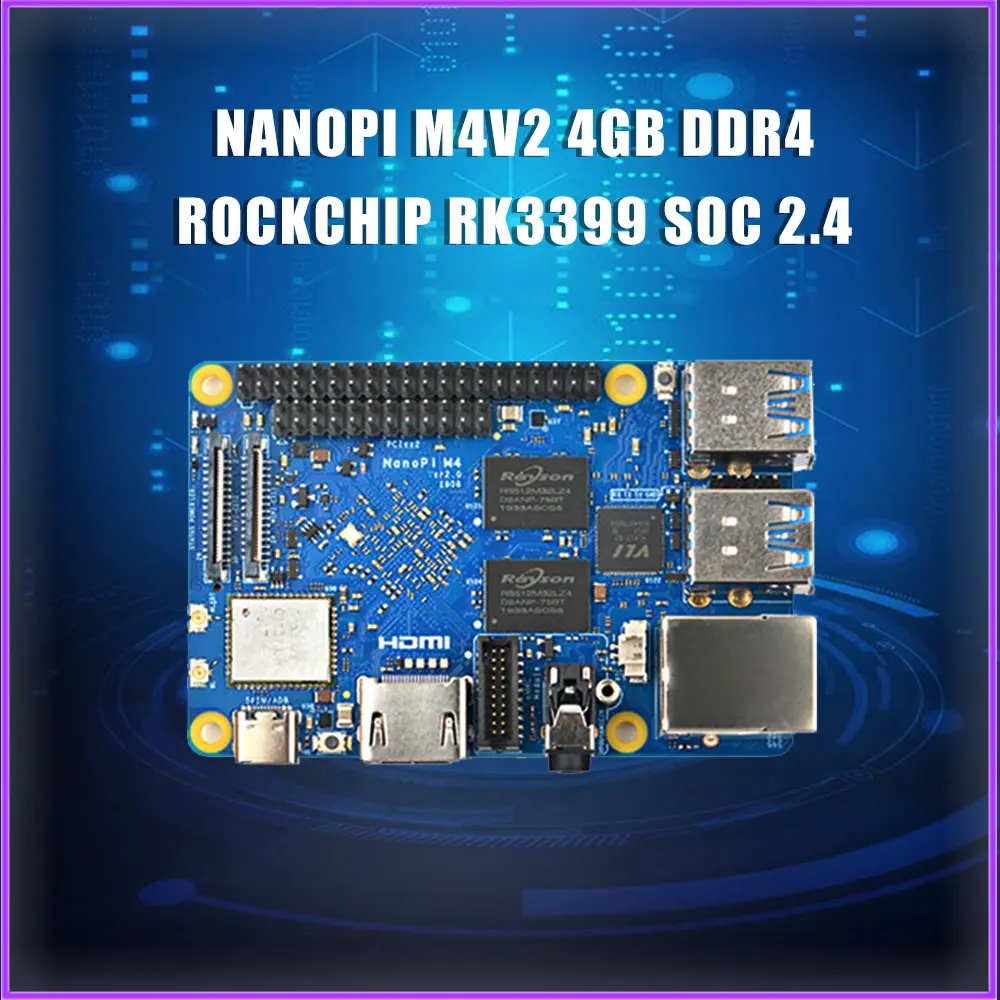 NanoPi M4V2 4 Гб DDR4 Rockchip RK3399 SoC 2 4G & 5G двухдиапазонный Wi Fi Поддержка Android 8 1 Ubuntu AI и
