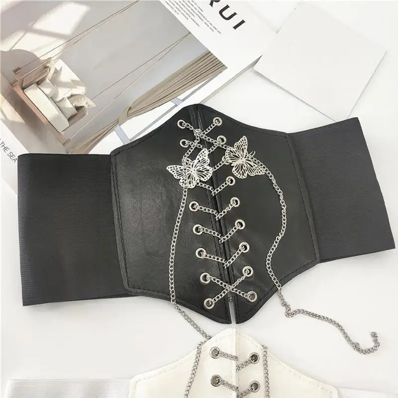 

Women's Sexy Waist Band Belts Metal Chain Girdle Seal Belt Waist Elastic Decorative Slimming Corset Waist Adjusta I0x2