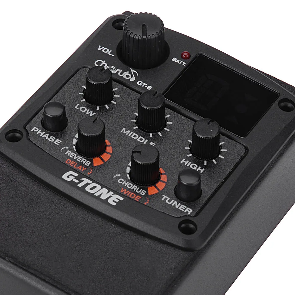 

Cherub G-Tone GT-6 Acoustic Guitar Preamp Piezo Pickup 3-Band EQ Equalizer LCD Tuner with Reverb/Delay/Chorus/Wide Effects NEW
