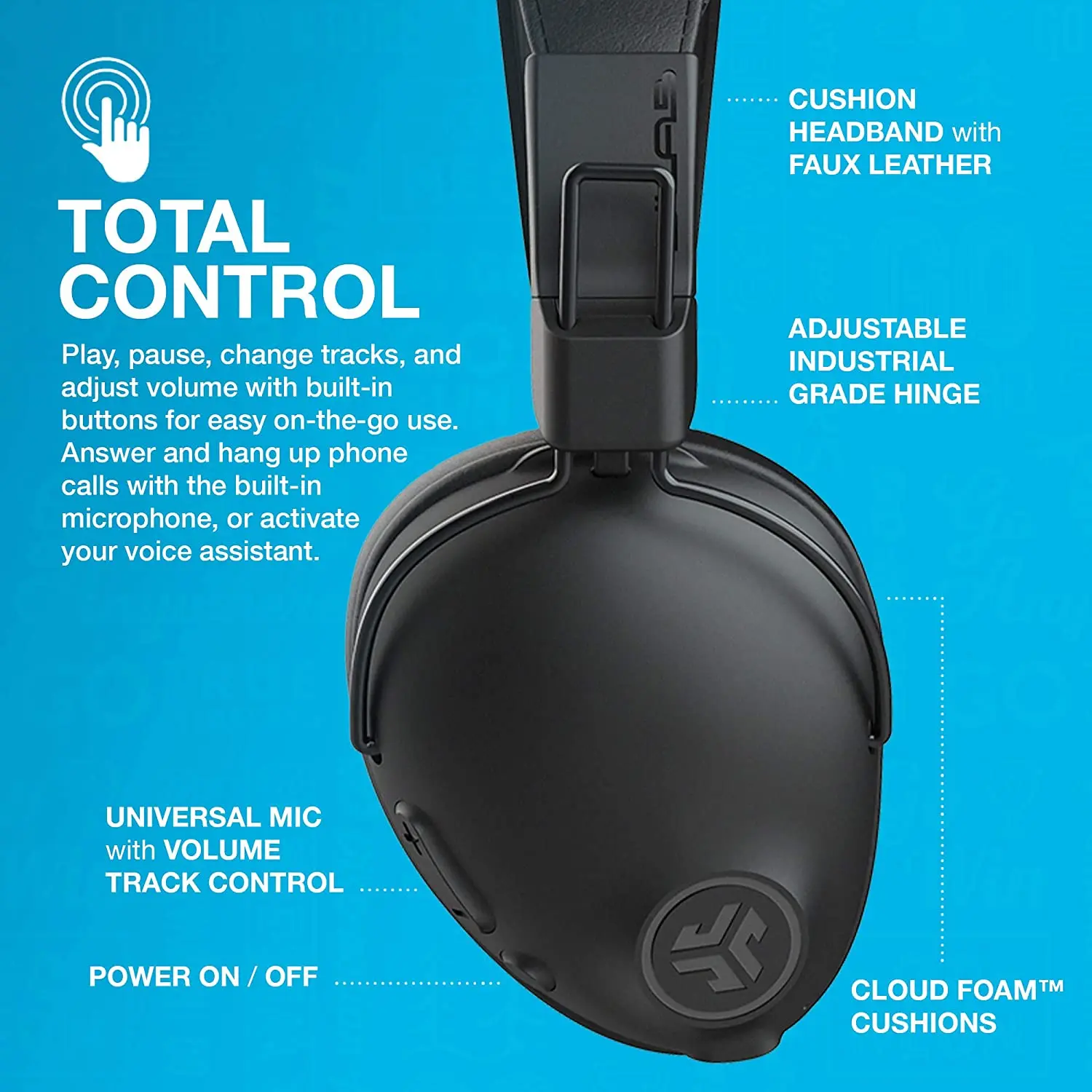 Беспроводные Накладные наушники JLab Studio Pro Bluetooth | 50 + часов воспроизведения 5 Звук