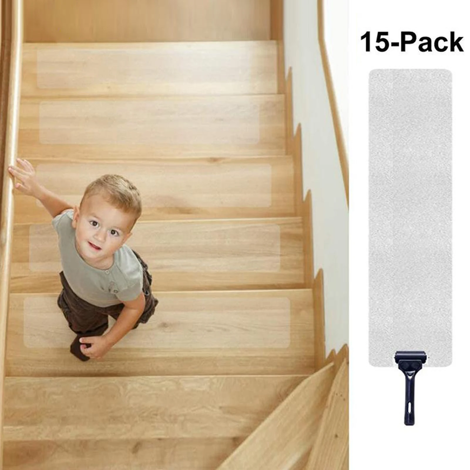 

15x Non-Slip Stair Tread Floor Protection Anti-Skid Step Grip Tape Self-Adhesive