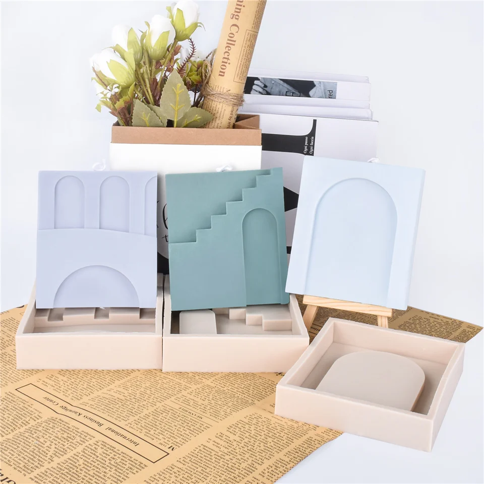 3d прямоугольная силиконовая форма для свечей лестницы перемычки кубика сделай