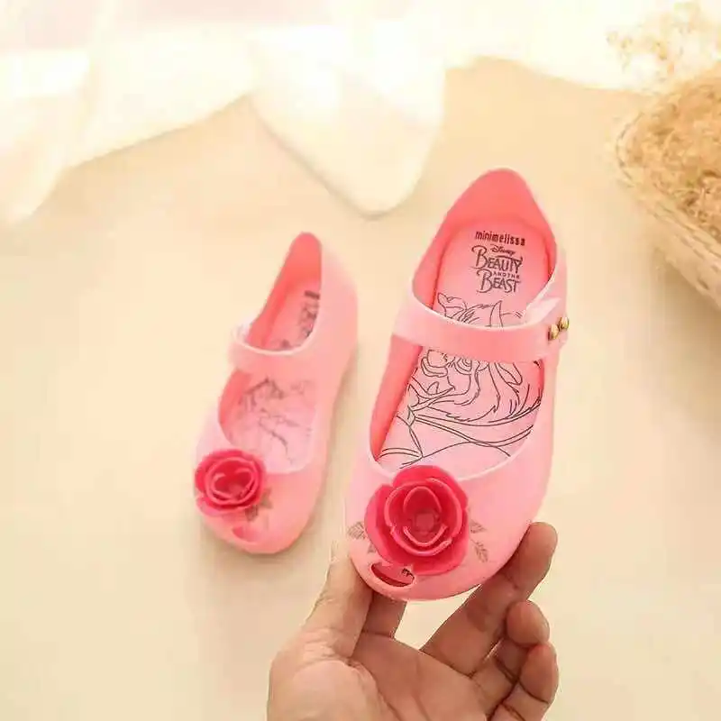 pink5 Mini Melissa/сандалии для девочек; коллекция года; Летняя обувь с рисунком Микки и Минни; прозрачная обувь; сандалии для девочек; нескользящие детские сандалии для малышей - Цвет: pink5