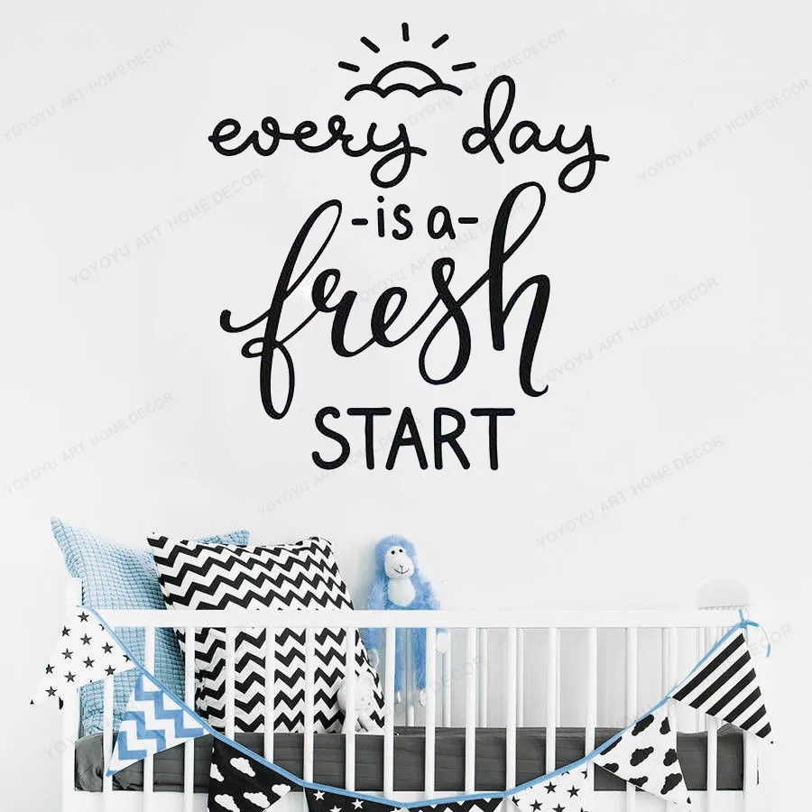 

Мотивационные слова цитаты каждый день это новый старт виниловые настенные наклейки домашний Декор Съемная Настенная роспись HJ590