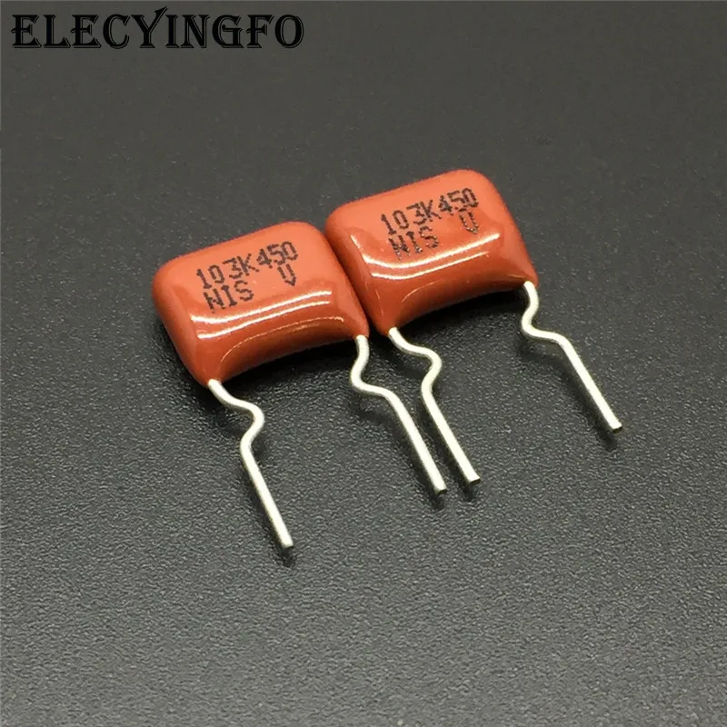 10 шт/100 шт Japan NISSEI Конденсатор CBB MMCF 450V 103 K 10% 0 01 мкФ 10nF шаг = 7 5 мм метализированная