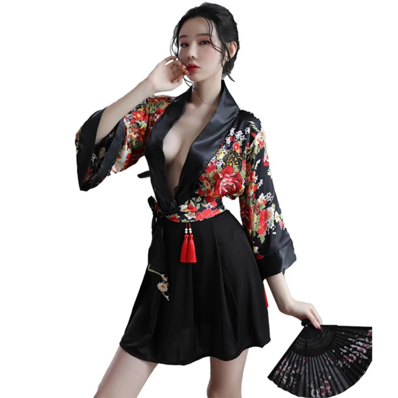 

NIKOANA Sexy Kimono Traditional Dress Japanese Style Women Haori Saku Girls Pajamas Yukata Bathrobe Geisha Uniform Nightgown