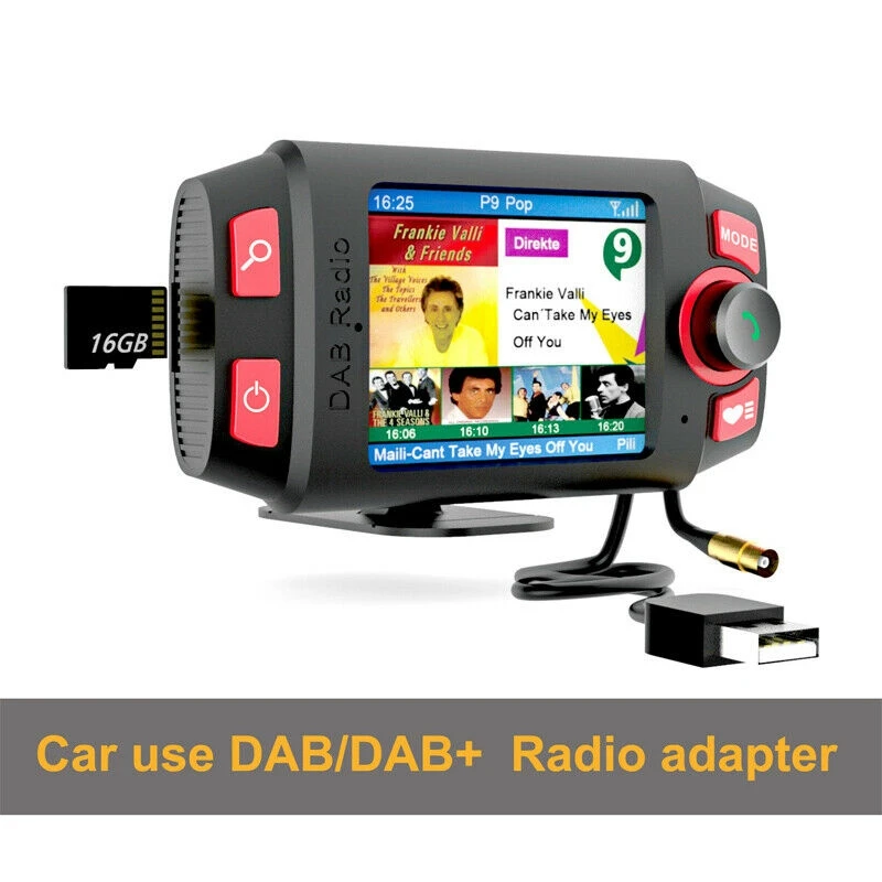 2.4Inch Car DAB+/DAB Radio Adapter FM Transmitter with Bluetooth Hands-Free and Music Playback Kit MP3 Player | Автомобили и