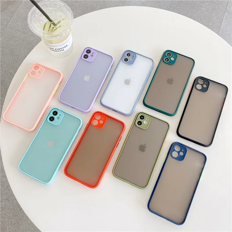 

Camera Lens Protection Phone Case on For iphone 11 Pro Max 8 7 Plus Xr XsMax XR Xs SE 2020 Color Candy Soft Cover Case Gift