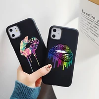 colorful lip phone case for iphone x xs xr for iphone 13 12 mini 11 pro max 6s 7 8 plus se 2020 soft silicone back cover fundas