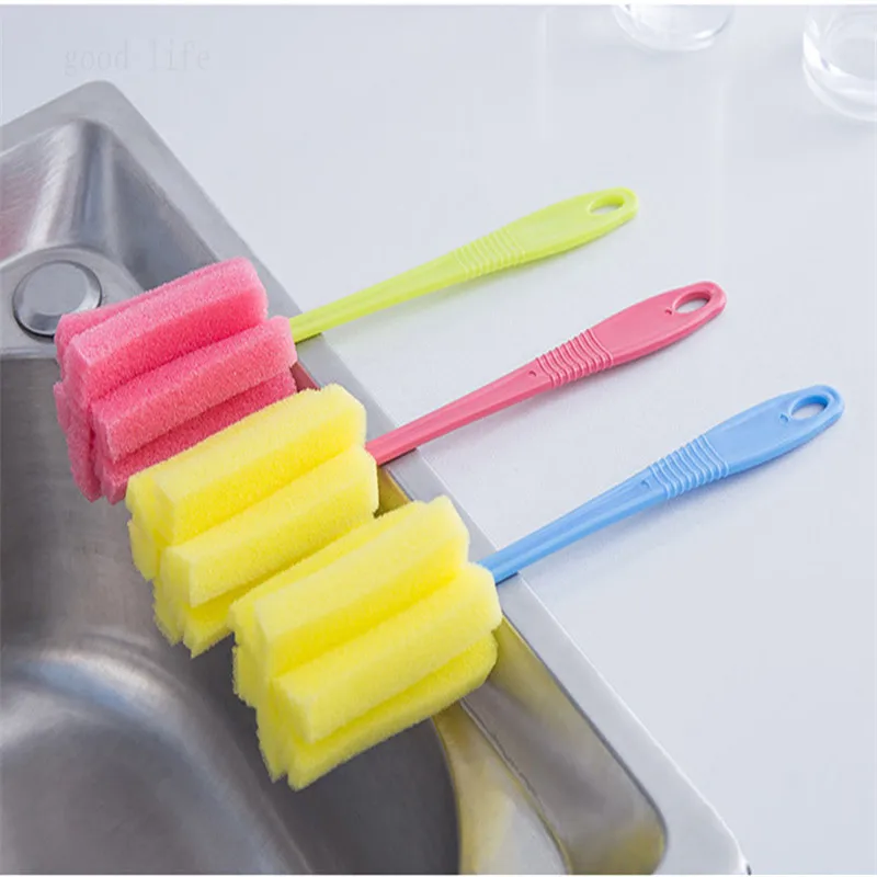 Чистящие щетки губчатая щетка для бокалов бутылка кофейного чая стеклянная
