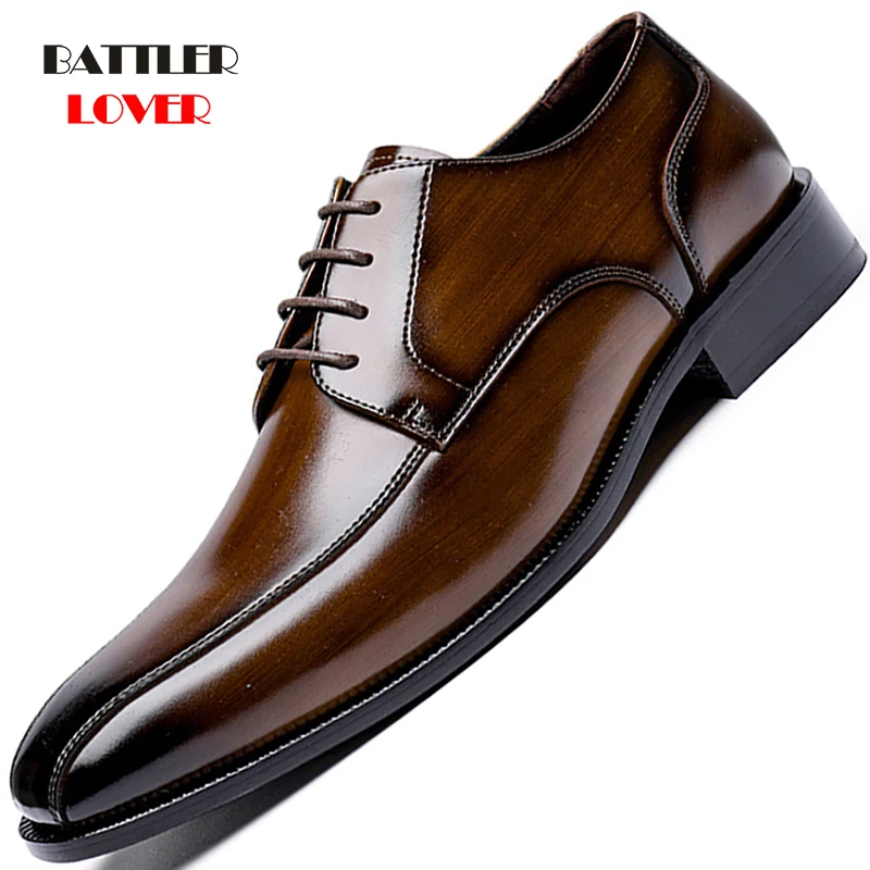 

Men Genuine Leather Oxford Wedding Dress Shoes For Male Businese Dance Party Classic Shoes Soft Cow Leather Comfortable Footwear