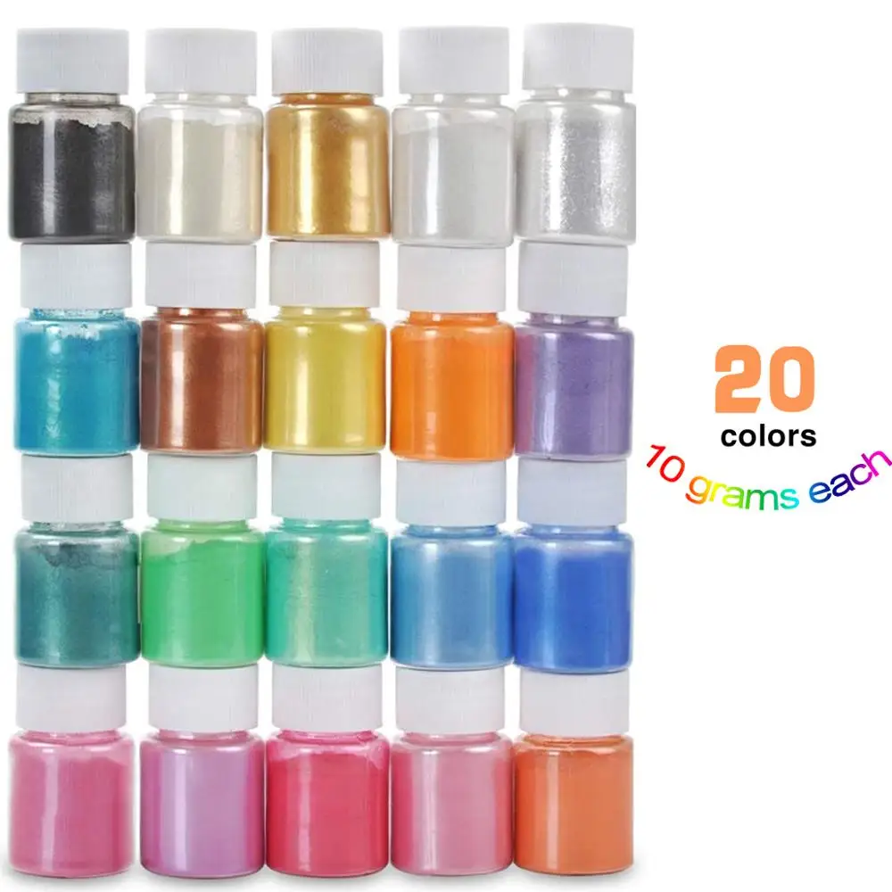 DEWEL 20 цветов Слюда Порошок блестящий порошок эпоксидная смола краситель