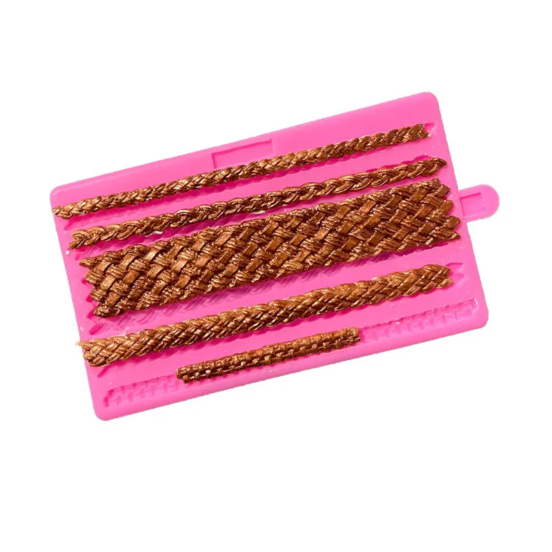 

Hemp Rope Shape Macrame Silicone Mold Fondant Cakes Decorating Mould Sugarcraft Chocolate Baking Tools For Cakes Gumpaste