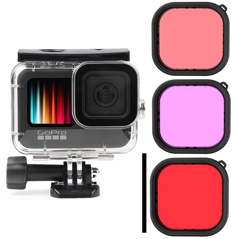 Черный водонепроницаемый чехол для Go Pro Hero 9 аксессуары Gopro9 дайвинга защитный