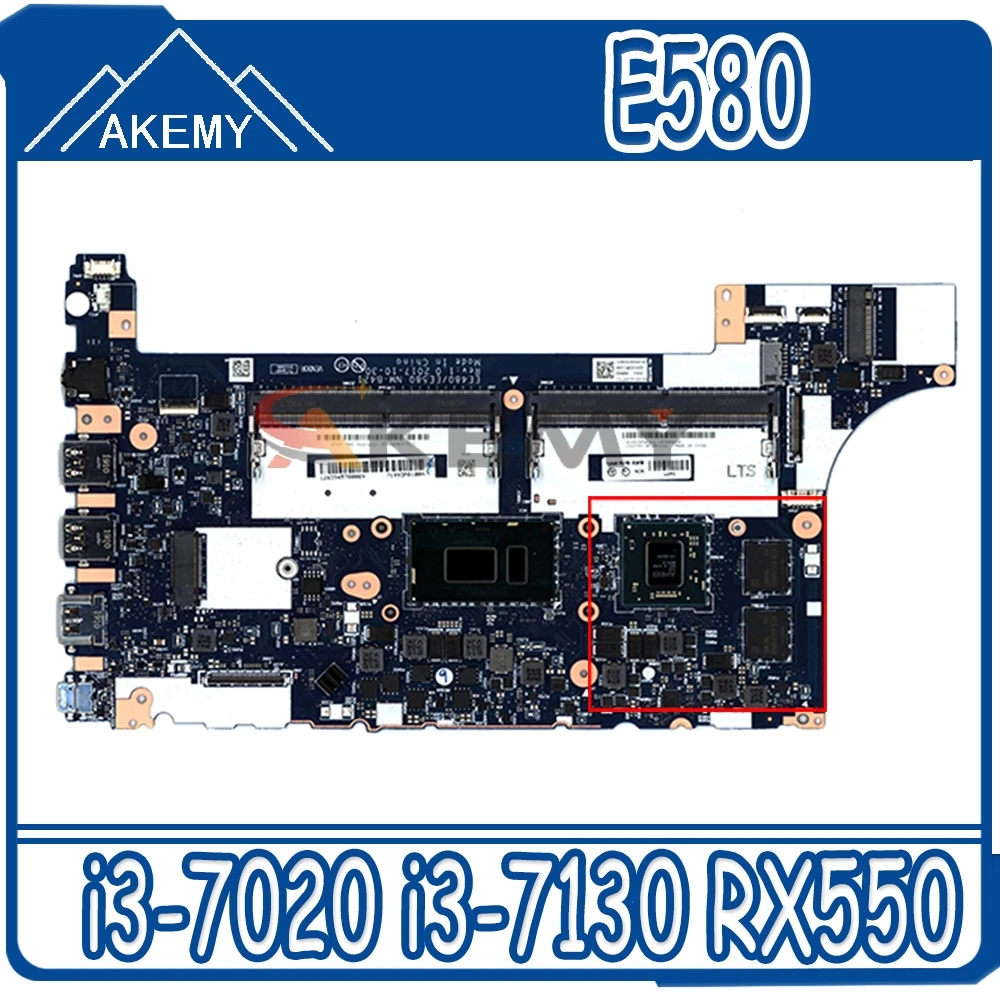 

For Lenovo Thinkpad E480 E580 R480 notebook motherboard EE480 EE580 NM-B421 CPU i3-7020 i3-7130+GPU RX550 100% test FRU 01LW188